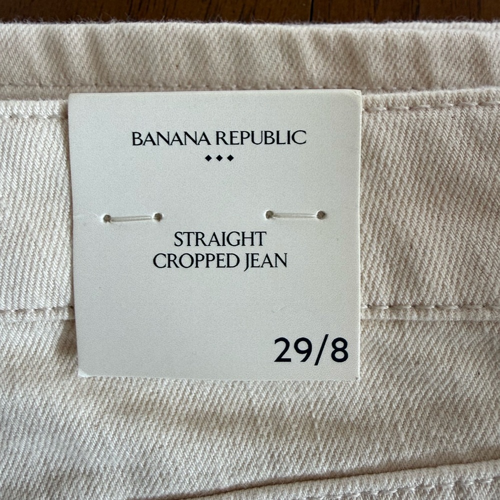 Banana Republic Factory Straight Cropped Jeans - Cream